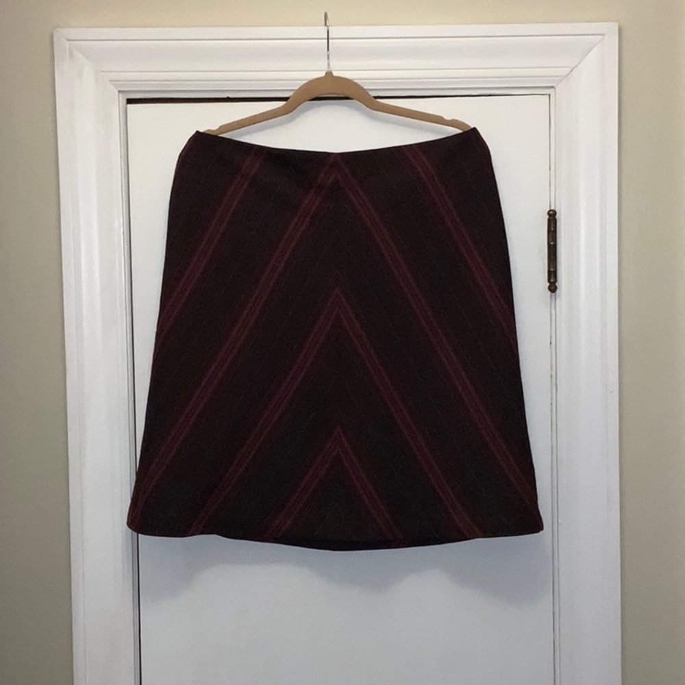 H&M Brown and Burgundy Skirt Size 14